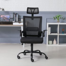 Ergonomic mesh executive office chair, computer chair with lumbar support and adjustable armrest, comfortable work desk and chair