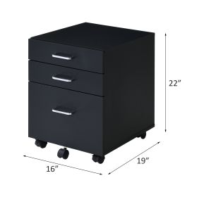 ACME Tennos Cabinet, Black & Chrome Finish 93199