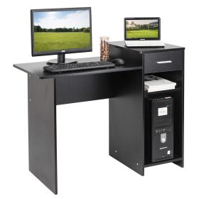 High-quality Integrated Melamine Board Computer Desk with Drawer Black RT