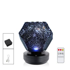 LED Starry Sky Projector Night Lights 3D Projection Night Lamp USB Charging Home Planetarium Kids Bedroom Decoration Room Lighting (Option: 3 colors remote)