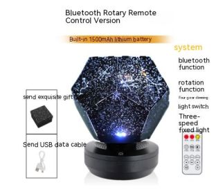 LED Starry Sky Projector Night Lights 3D Projection Night Lamp USB Charging Home Planetarium Kids Bedroom Decoration Room Lighting (Option: Charging model Bluetooth rota)