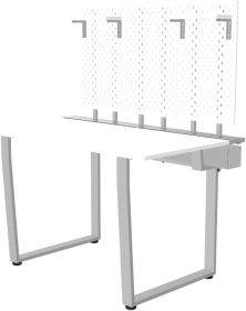 DEZCTOP Bifrost 120 47W x 28D Gaming PC Computer Desk with Shelves, Large Workstation for Gamers or Home Office with Pegboard (Color: White)