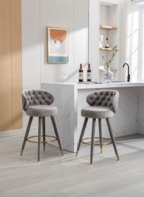 COOLMORE Counter Height Bar Stools Set of 2 for Kitchen Counter Solid Wood Legs with a fixed height of 360 degrees (Color: as Pic)