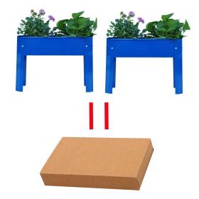 Elevated garden bed, metal elevated outdoor flowerpot box, suitable for backyard and terrace, large flowerpot (Color: as Pic)