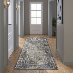 Tiled Border Area Rug (Color: as Pic)