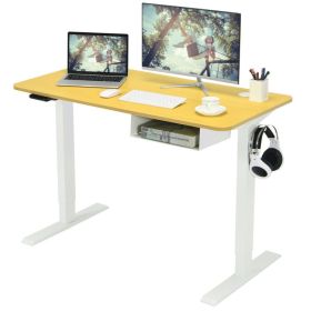 48-Inch Electric Standing Adjustable Desk with Control Panel and USB Port (Color: Beige)